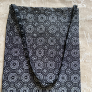 Car Bin Bag - Shweshwe Big Circles - Black and White